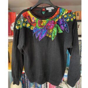 Victoria Harbour amazing vintage rainbow sequined sweater
